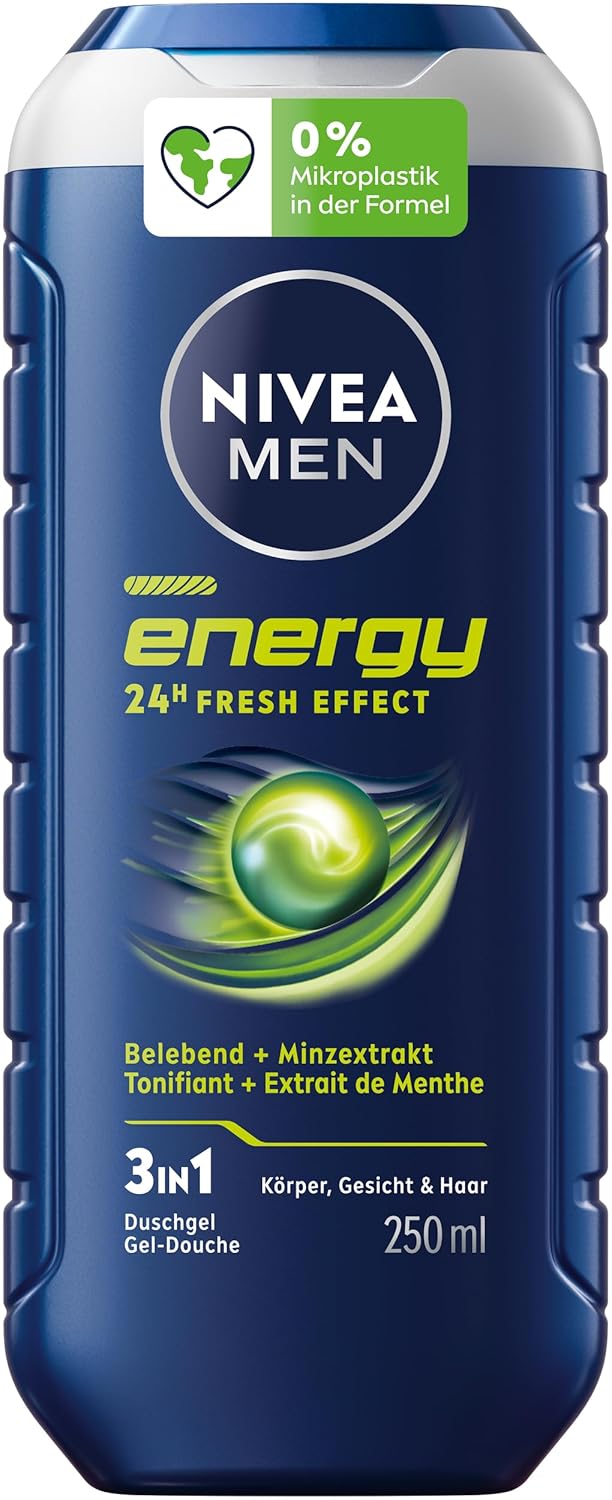 Nivea Men Energy 3v1 Sprchový gél – Telo, tvár a vlasy (250 ml)
