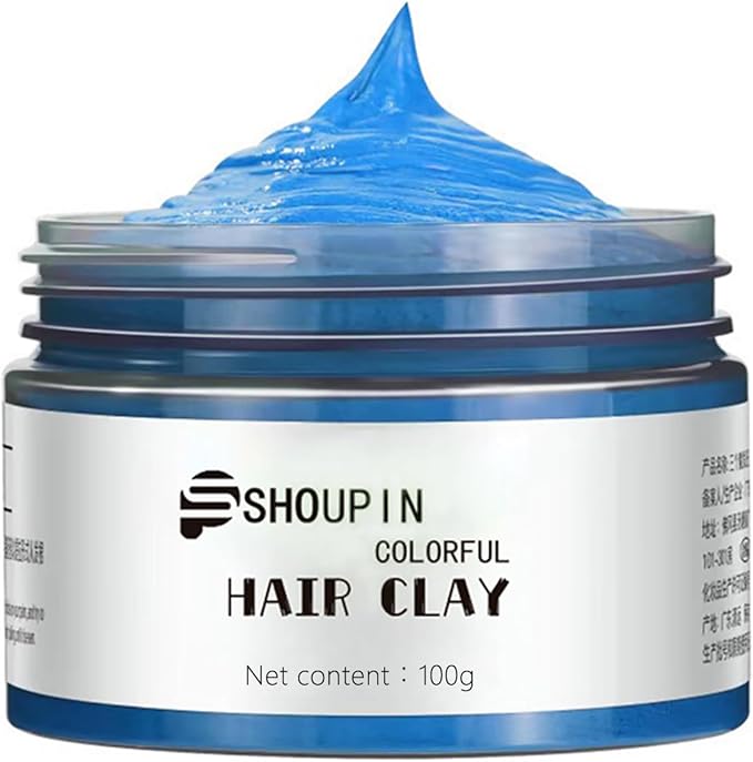 SHOUPIN Colorful Hair Clay – stylingová hlina na vlasy (100 g) Bledo modra