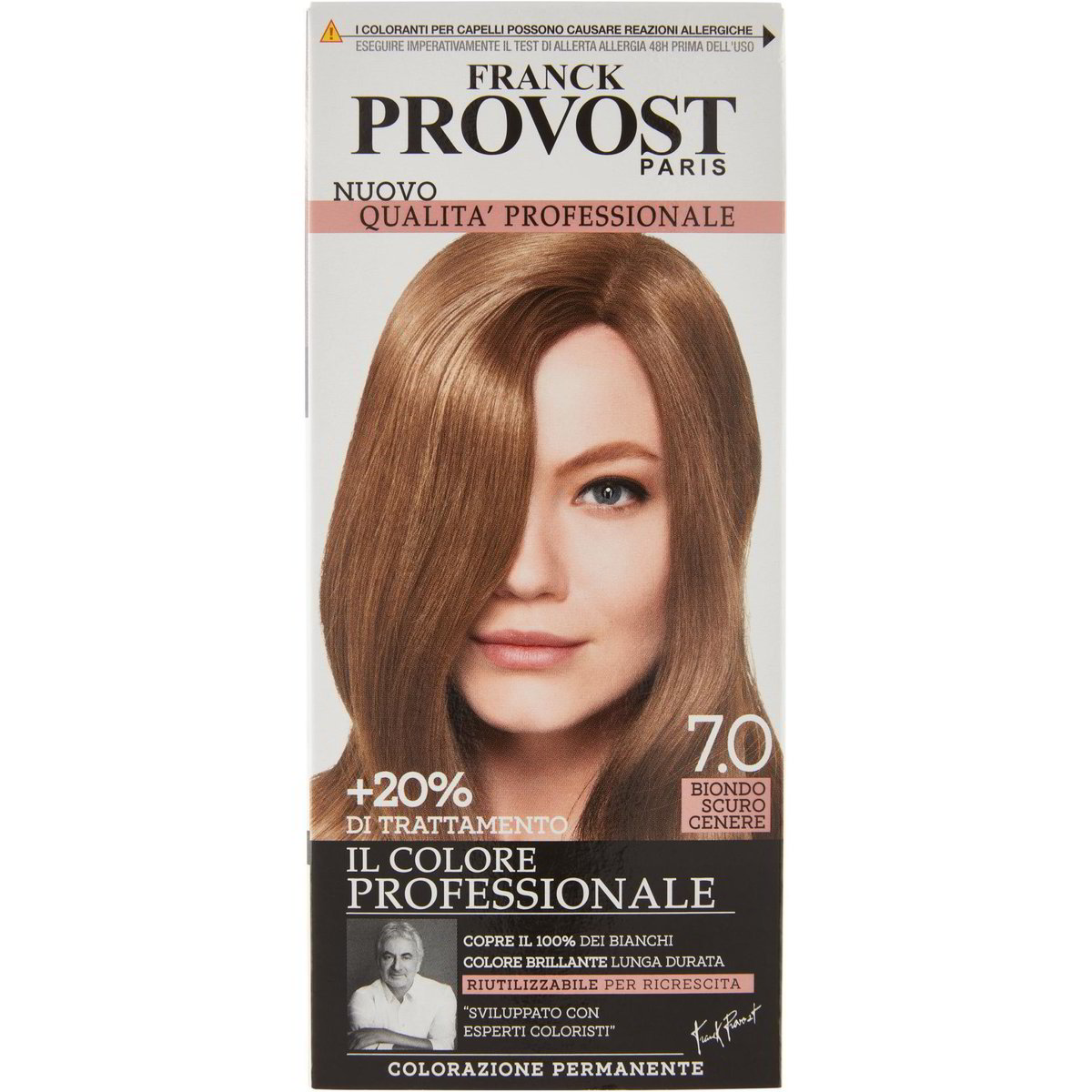 Franck Provost Permanentná farba, Tmavá popolavá blond 7.0-chýba balsam