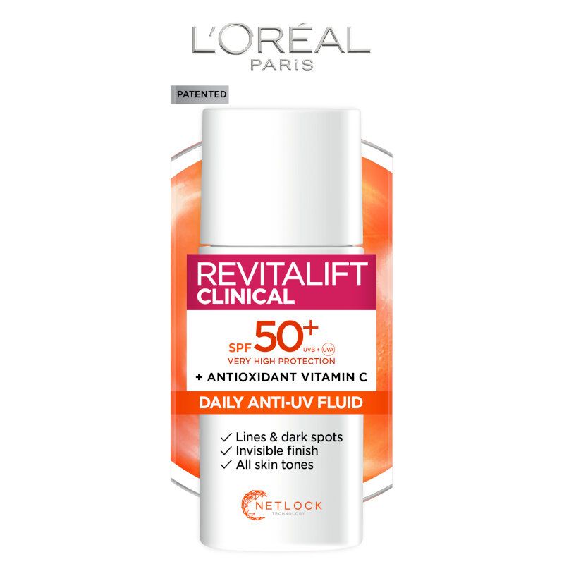 L'Oréal Paris Revitalift Clinical SPF50 Anti-UV fluid, 50 ml (bez krabičky)