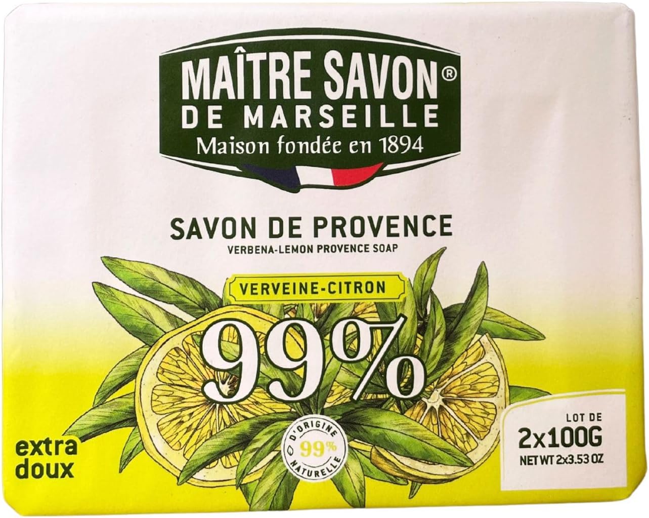 Maître Savon de Marseille - Savon de Provence Verveine Citron 2x100g