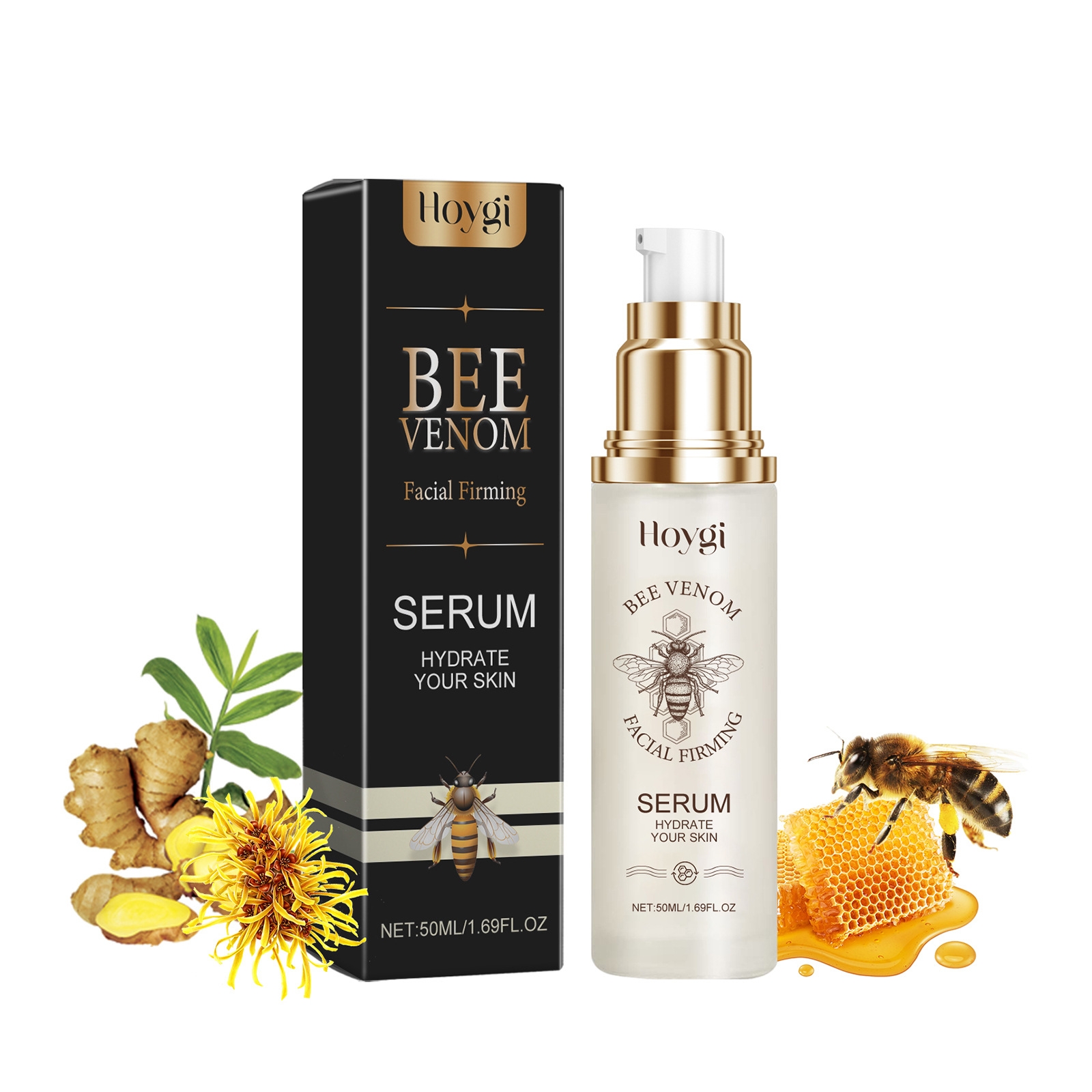 HOYGI Prírodné Organické Hydratačné Sérum na Tvár s Včelím Jedom 50ml