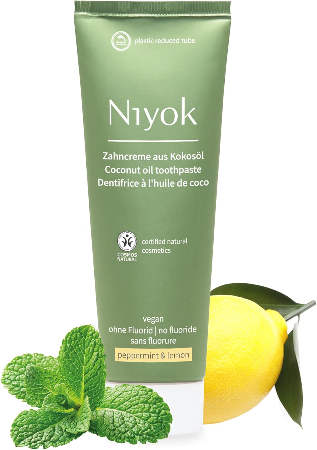 Niyok Zubná Pasta z Organického Kokosového Oleja s Mätou a Citrónom 75 ml