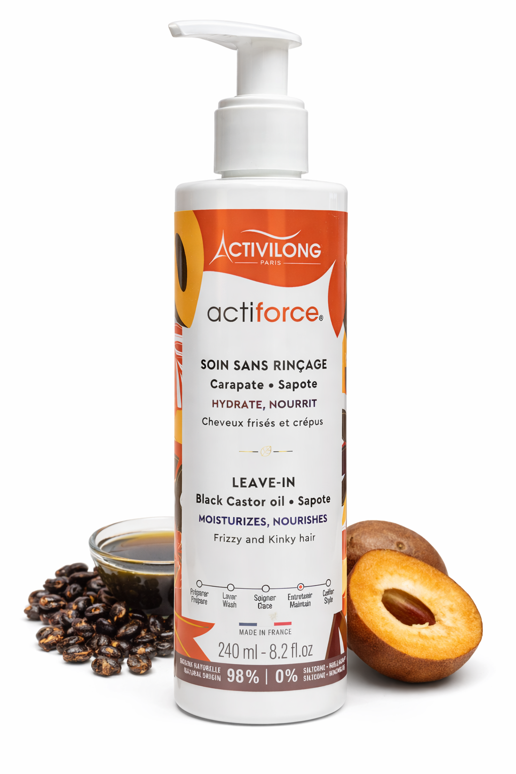 Activilong Paris Actiforce – Bezoplachová starostlivosť s ricínovým olejom a sapotou (240 ml)