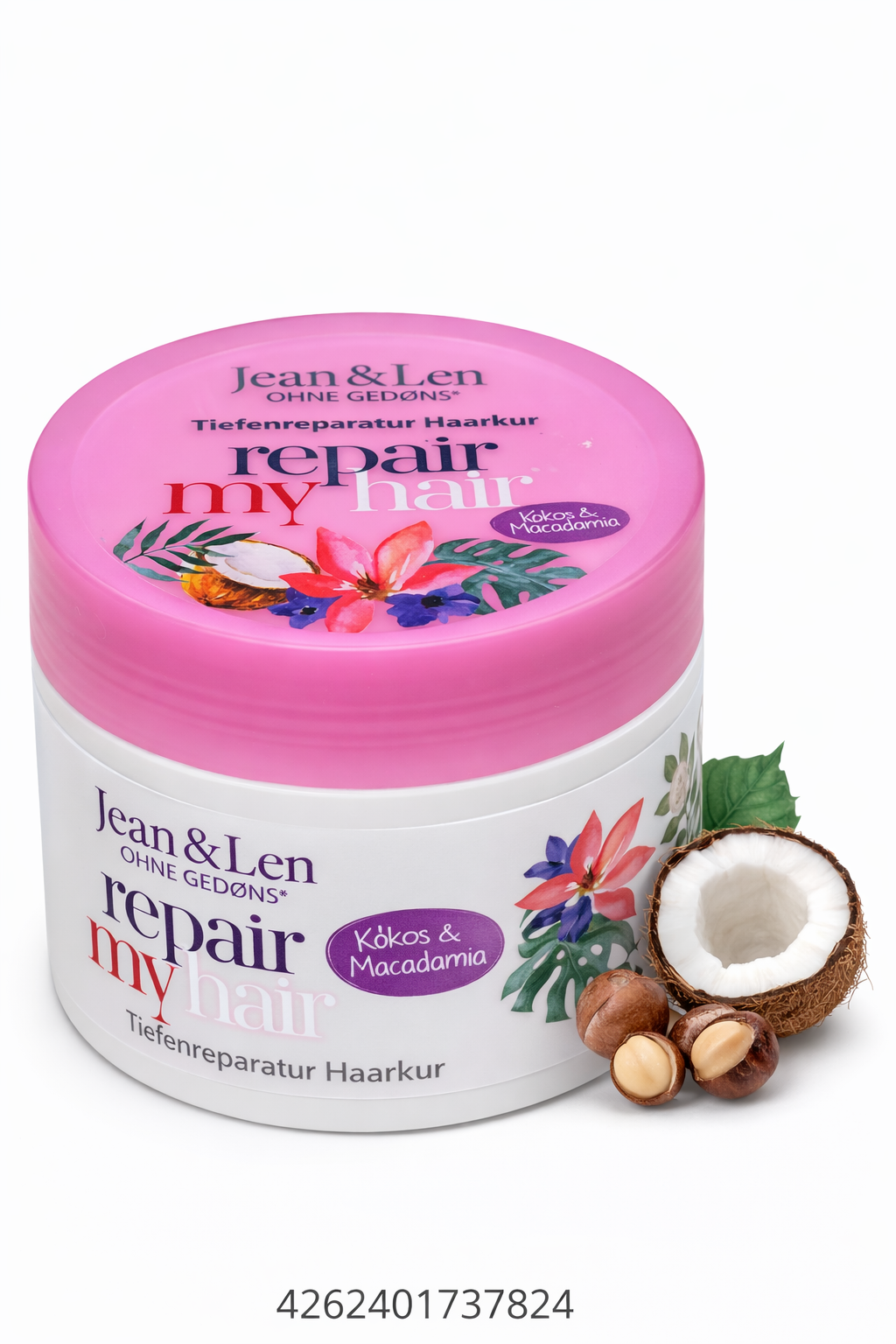 Jean & Len Repair My Hair – Hĺbkovo regeneračná vlasová kúra Kokos & Makadamia (250 ml)
