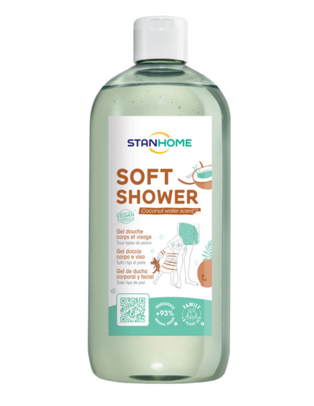 Stanhome Soft Shower Coconut Water – sprchový gél na telo a tvár 740 ml