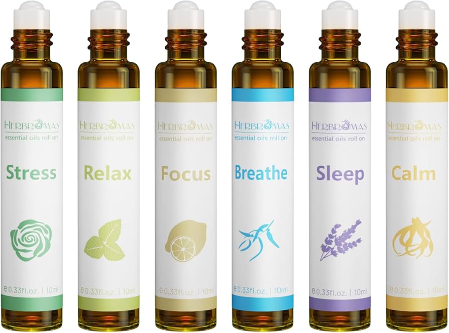 Herbromas – Darčeková sada esenciálnych olejov Roll-On (6 × 10 ml)