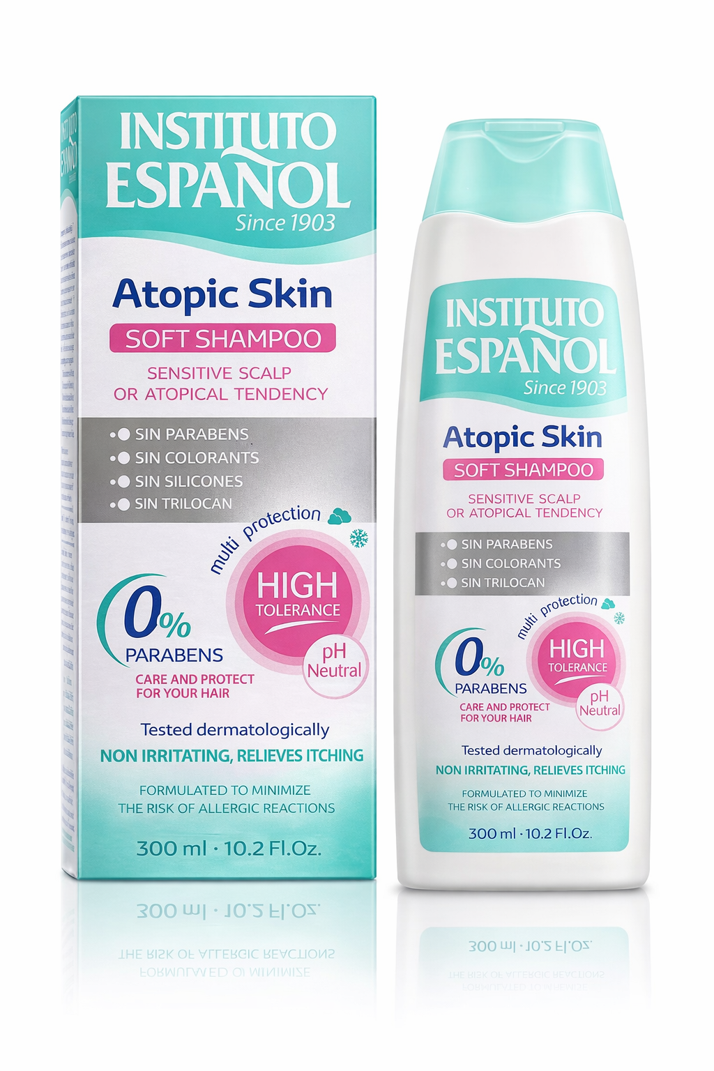 Instituto Español Atopic Skin Soft Shampoo – jemný šampón pre citlivú pokožku hlavy (300 ml)