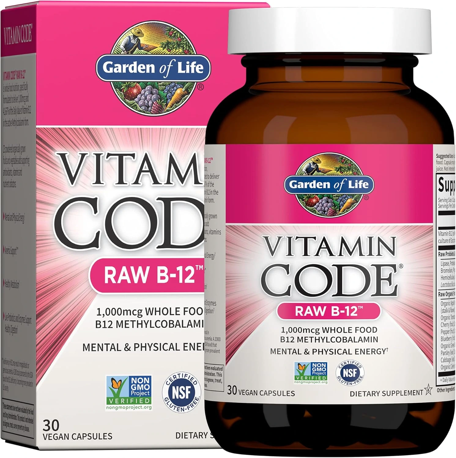 Garden of Life Vitamin Code Raw B-12 - 30 kapsúl Exp.: 02/2026