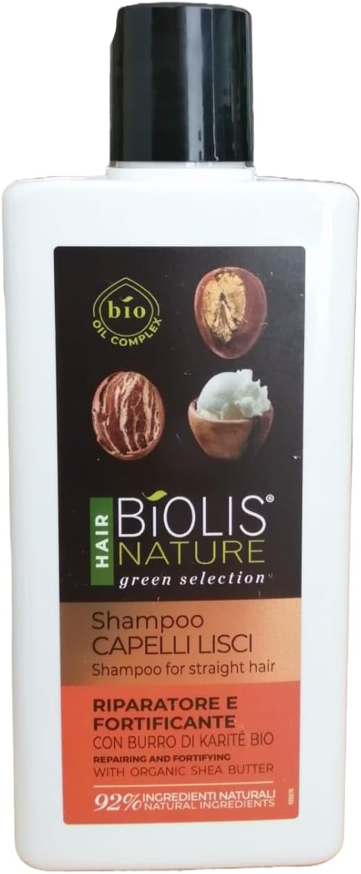 E-shop Biolis Nature Shampoo for Straight Hair – Šampón na rovné vlasy s organickým bambuckým maslom (250 ml)