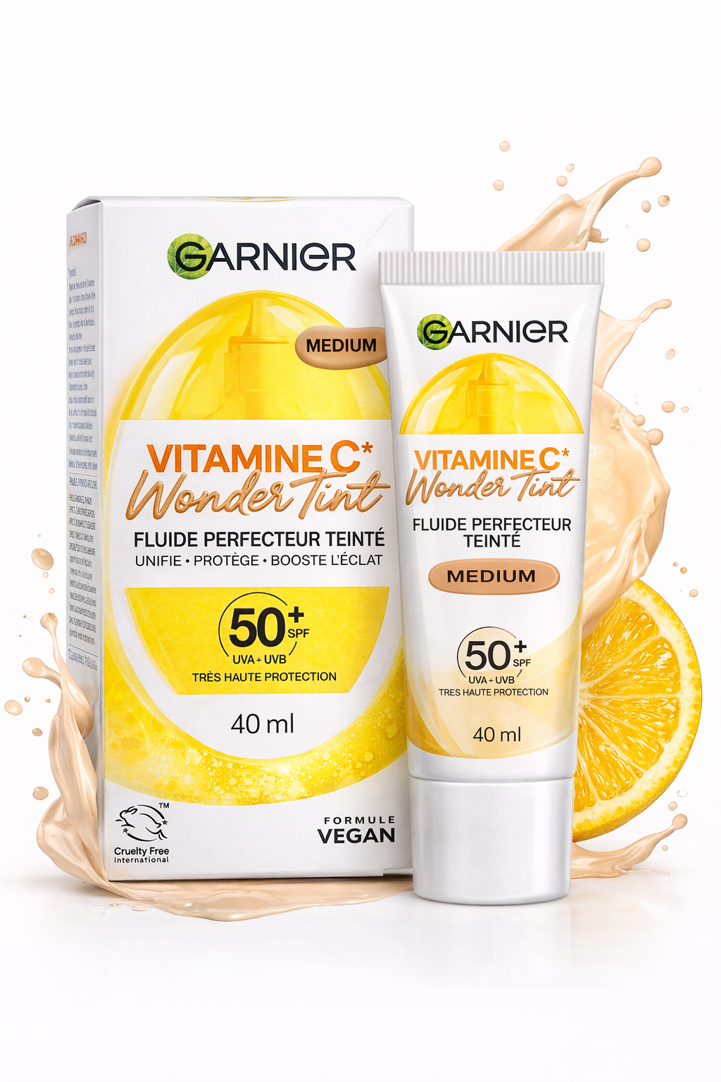 GARNIER Vitamin C Wonder Tint SPF 50+ Medium – tónovací fluid na pleť 40ml