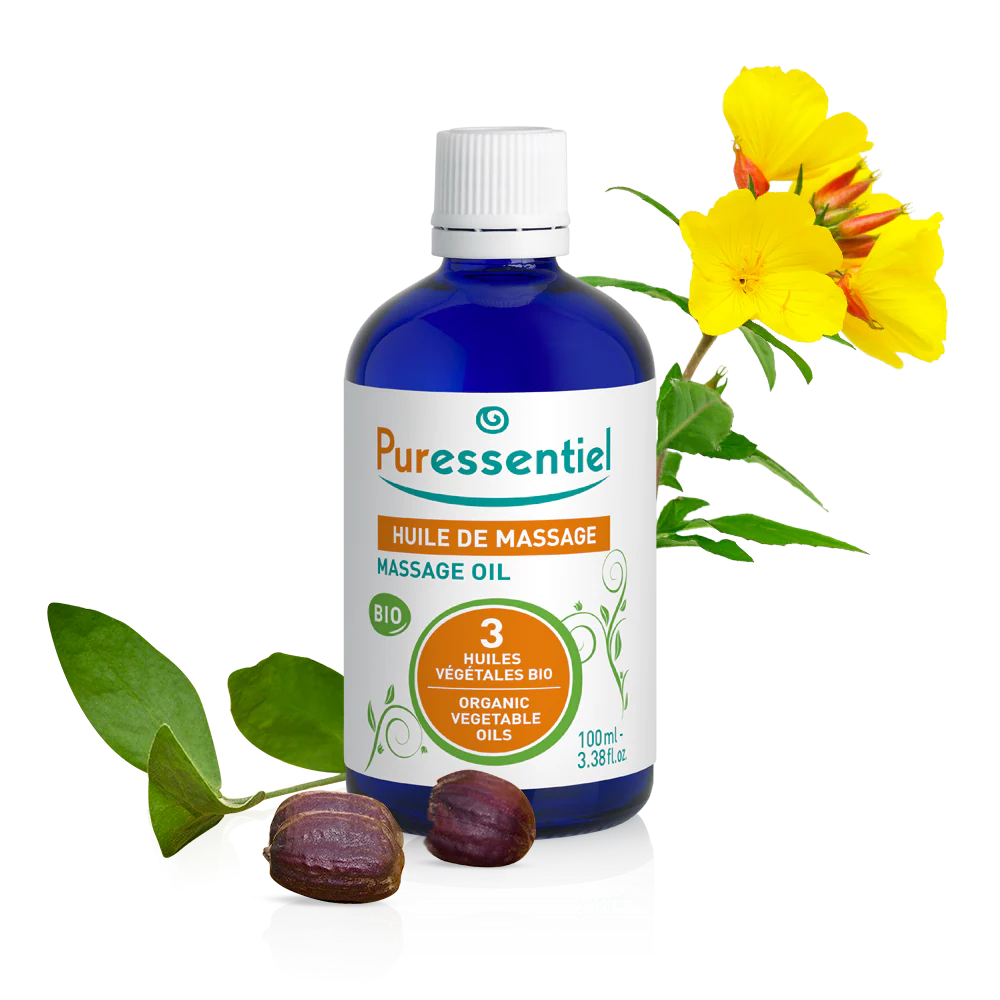 Puressentiel Bio masážny olej – 3 rastlinné oleje 100 ml