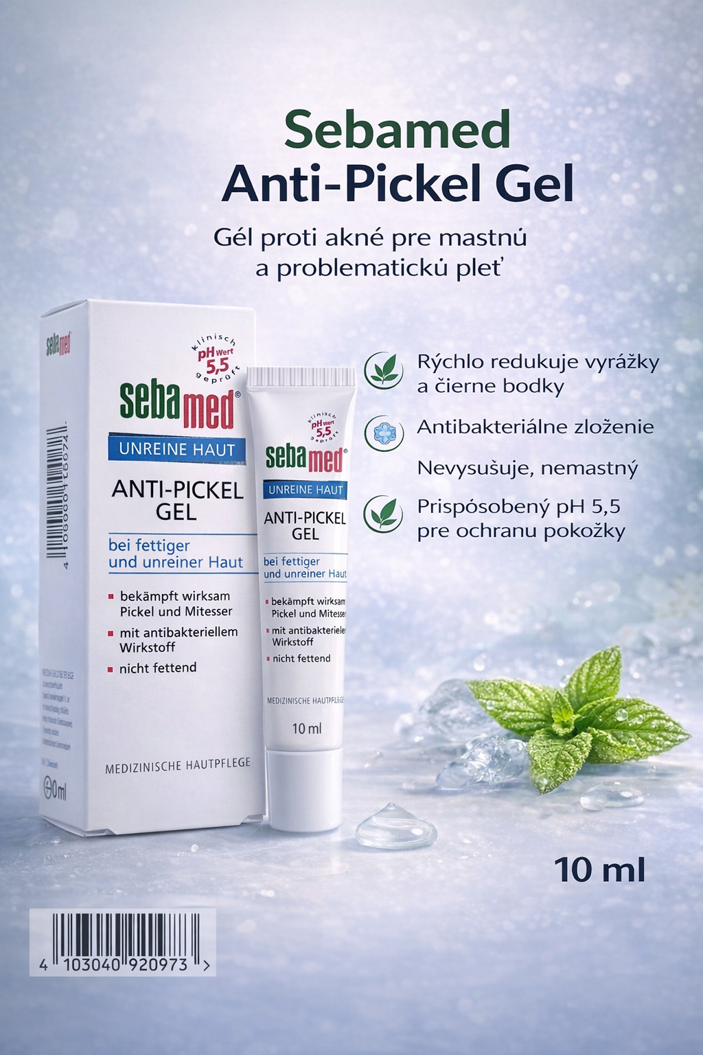 E-shop Sebamed Anti-Pickel Gel – gél proti akné pre mastnú a problematickú pleť, 10 ml