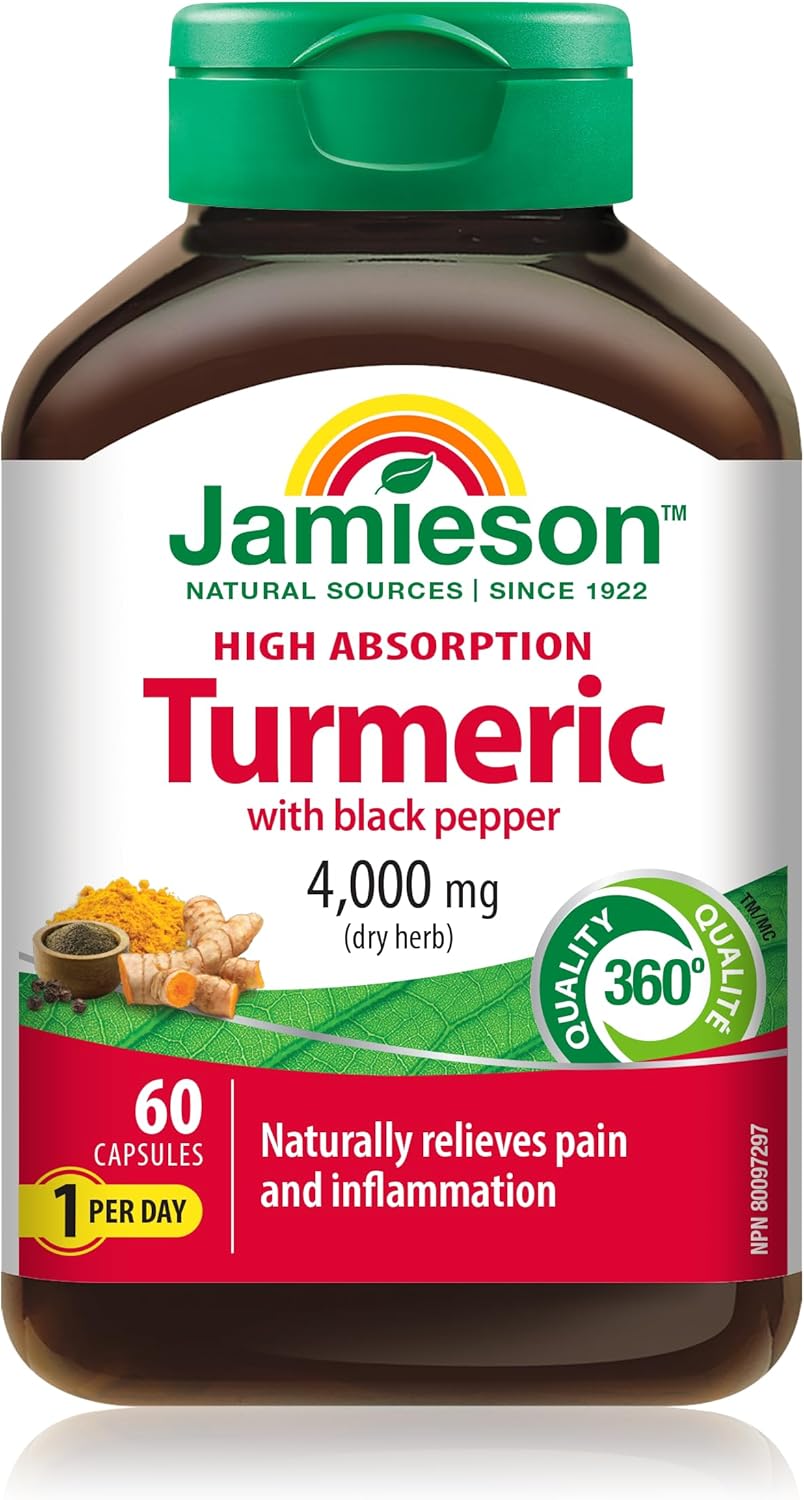 Jamieson Kurkuma 4 000 mg s čiernym korením, 60 kapsúl Exp. 12/2025