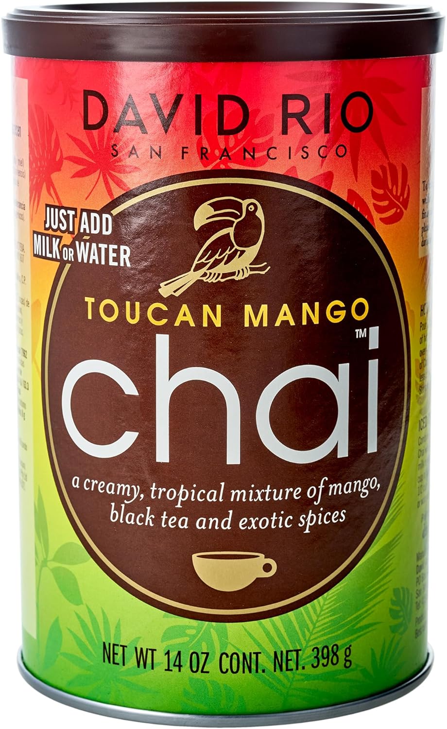 David Rio Toucan Mango Chai I Tin, Ovocný Chai Latte s čiernym čajom 398 g Exp.: 2027+