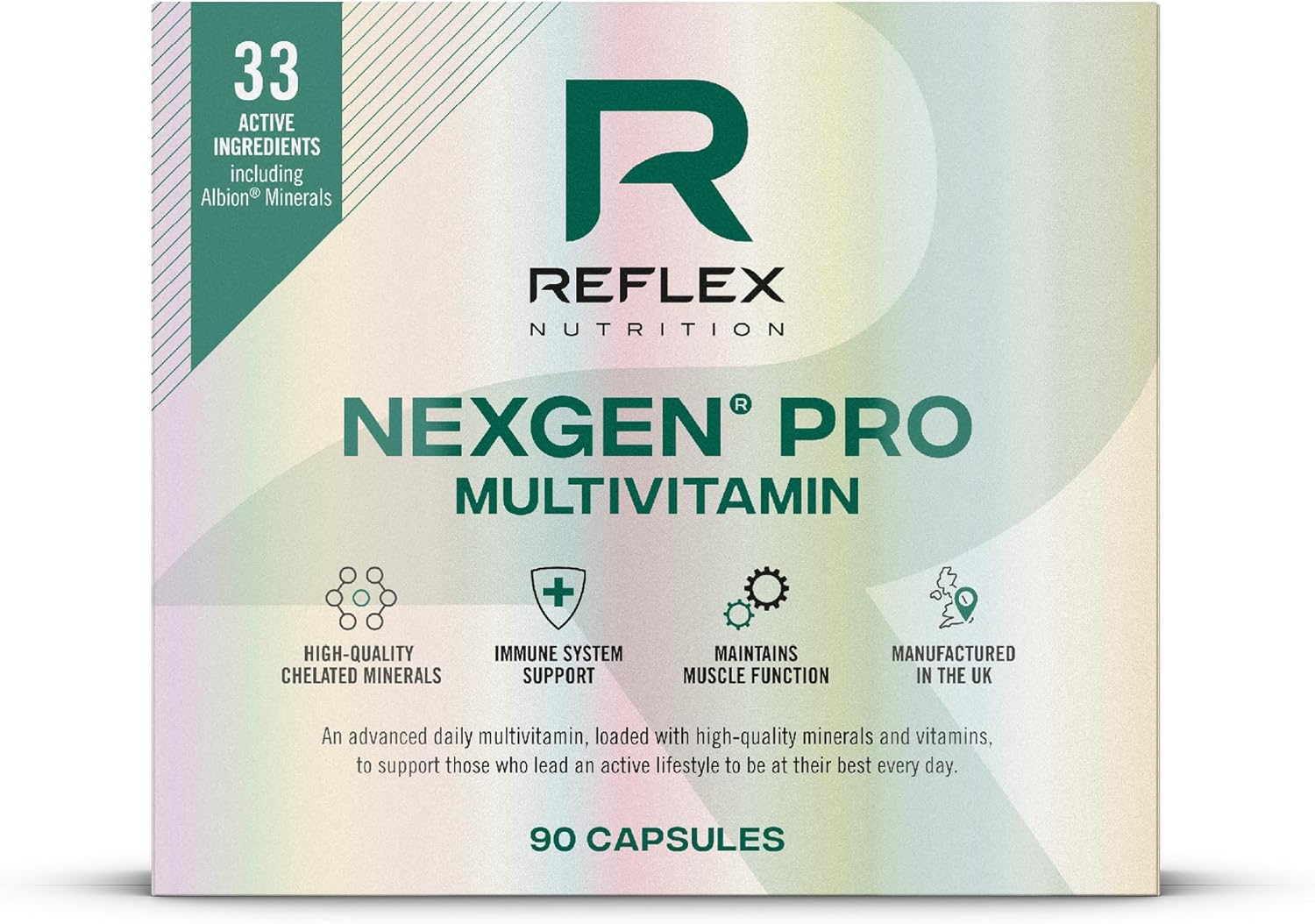 Reflex Nutrition Nexgen® Pro multivitamíny a minerály na podporu imunity (90 kapsúl) -nekompletné balenie 75 kapsúl Exp.: 2027+