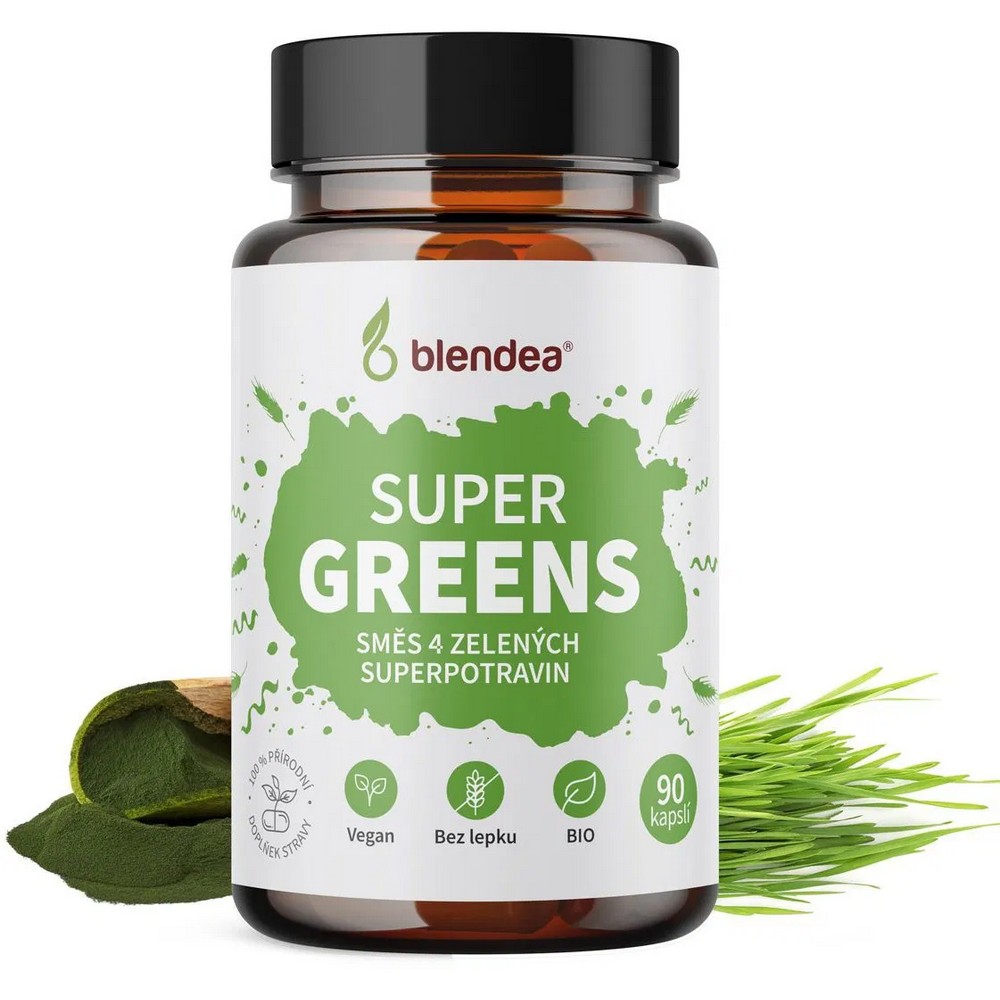Blendea Supergreens, 90 kapsúl-odlomený vrchnák Exp.: 06/2026