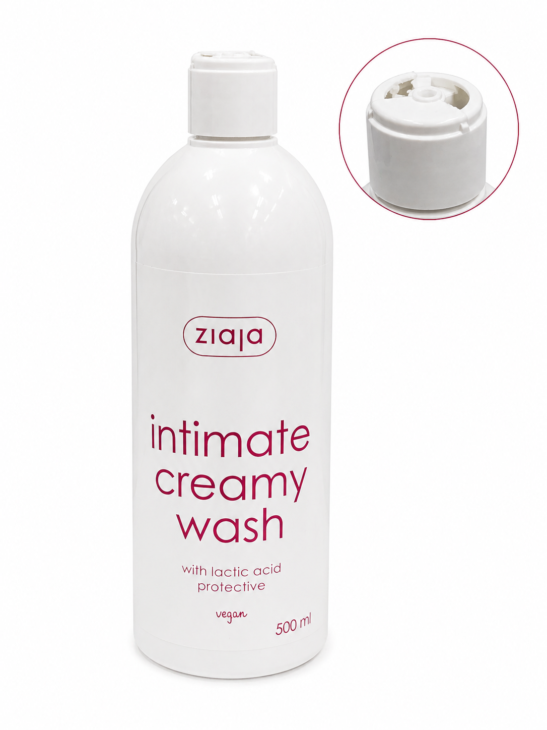 ZIAJA Intimate Creamy Wash ochranný krémový gél na intímnu hygienu 500 ml (poškodený aplikátor)