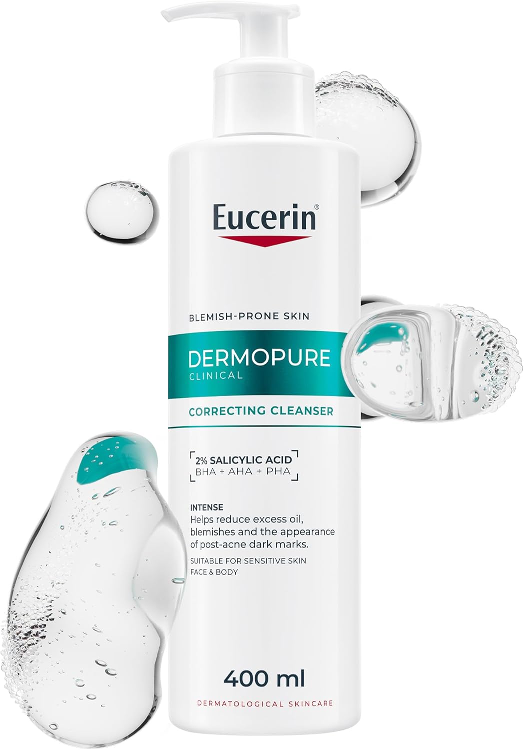 Eucerin Dermopure Korekčný čistiaci gél 400 ml-bez vône-(poškodený aplikátor)
