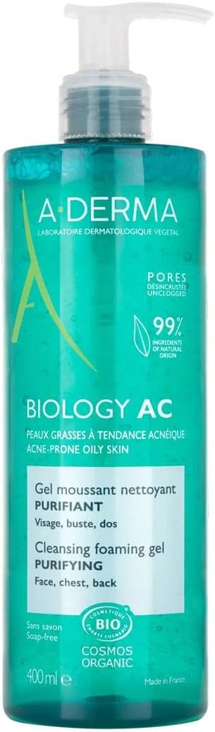 A-DERMA BIOLOGY AC Čistiaci penivý gél na pleť so sklonom k akné 400ml
