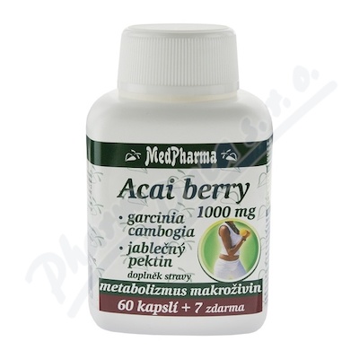 MEDPHARMA Acai berry 1000 mg 60+7 kapslí Exp.03/26