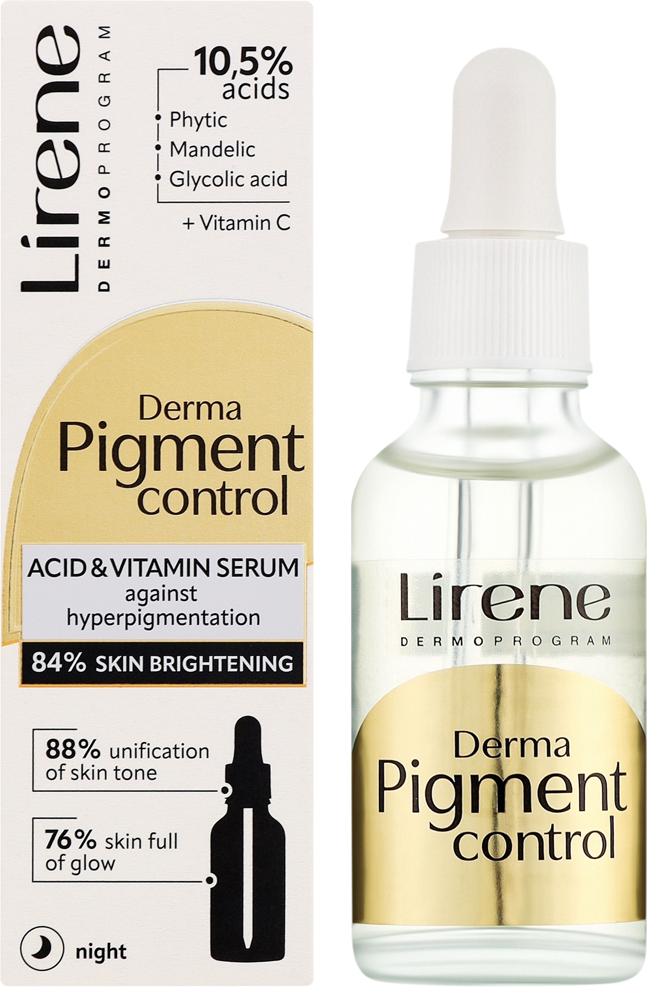 E-shop Lirene Derma Pigment Control Acid & Vitamin Serum sérum proti pigmentovým škvrnám 30 ml