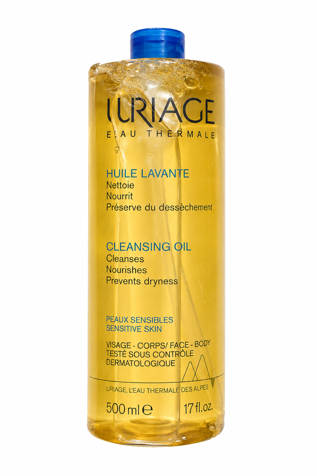 E-shop Uriage Cleansing Oil 500 ml – jemný čistiaci olej na tvár a telo (poškodený aplikátor)