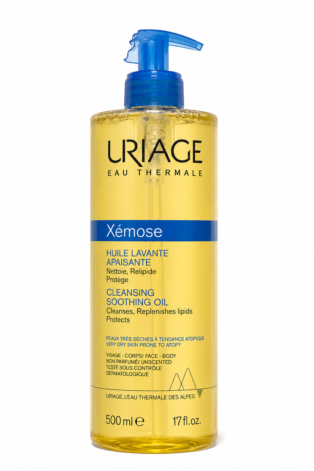 Uriage Xémose Cleansing Soothing Oil 500 ml – čistiaci olej pre veľmi suchú pokožku (poškodený aplikátor)