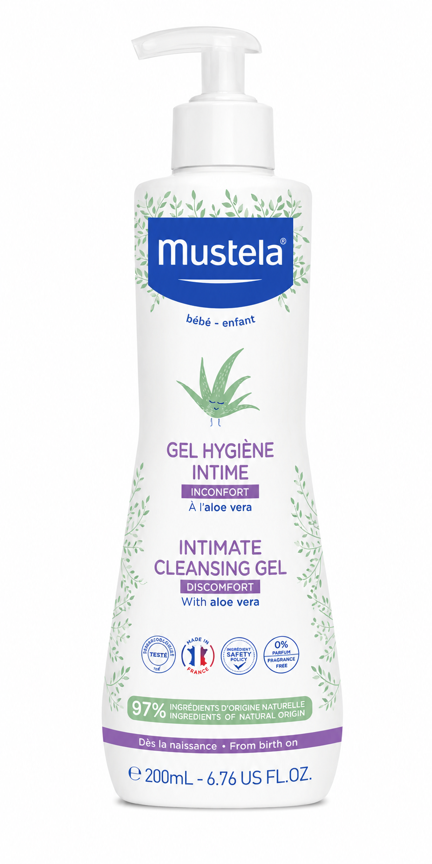 Mustela Intimate Cleansing Gel s aloe vera - pre intímnu hygienu detí 200 ml (poškodený aplikátor)