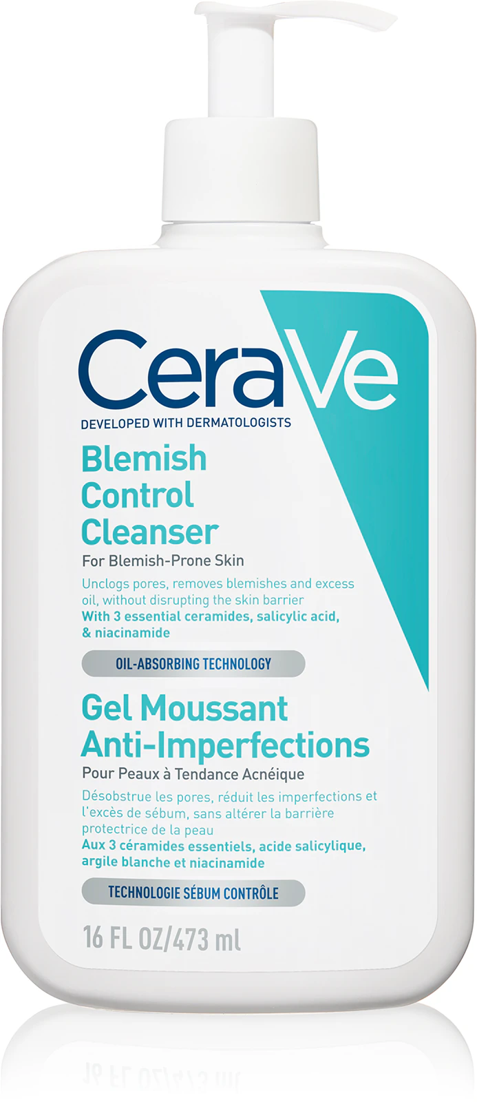 CeraVe Blemish Control Cleanser je čistiaci gél, 473 ml (poškodený aplikátor)