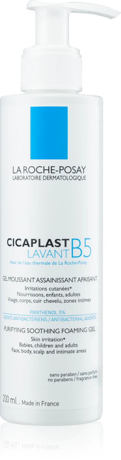 La Roche-Posay Cicaplast Lavant B5 ukľudňujúci čistiaci penivý gél, 200 ml, zlomený aplikátor