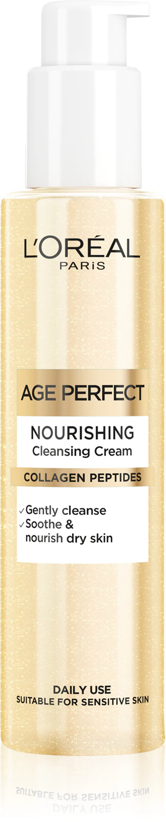 L'Oréal Paris Age Perfect Nourishing Cleansing Cream – vyživujúci čistiaci krém pre zrelú pleť, 150 ml, zlomený aplikátor