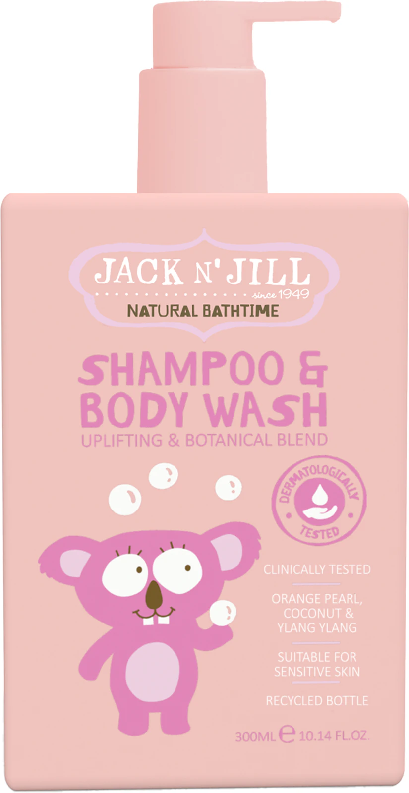 JACKANDJILLKIDS Jack N’ Jill Natural Bathtime Shampoo & Body Wash kokos, ylang-ylang a pomaranč, 300 ml