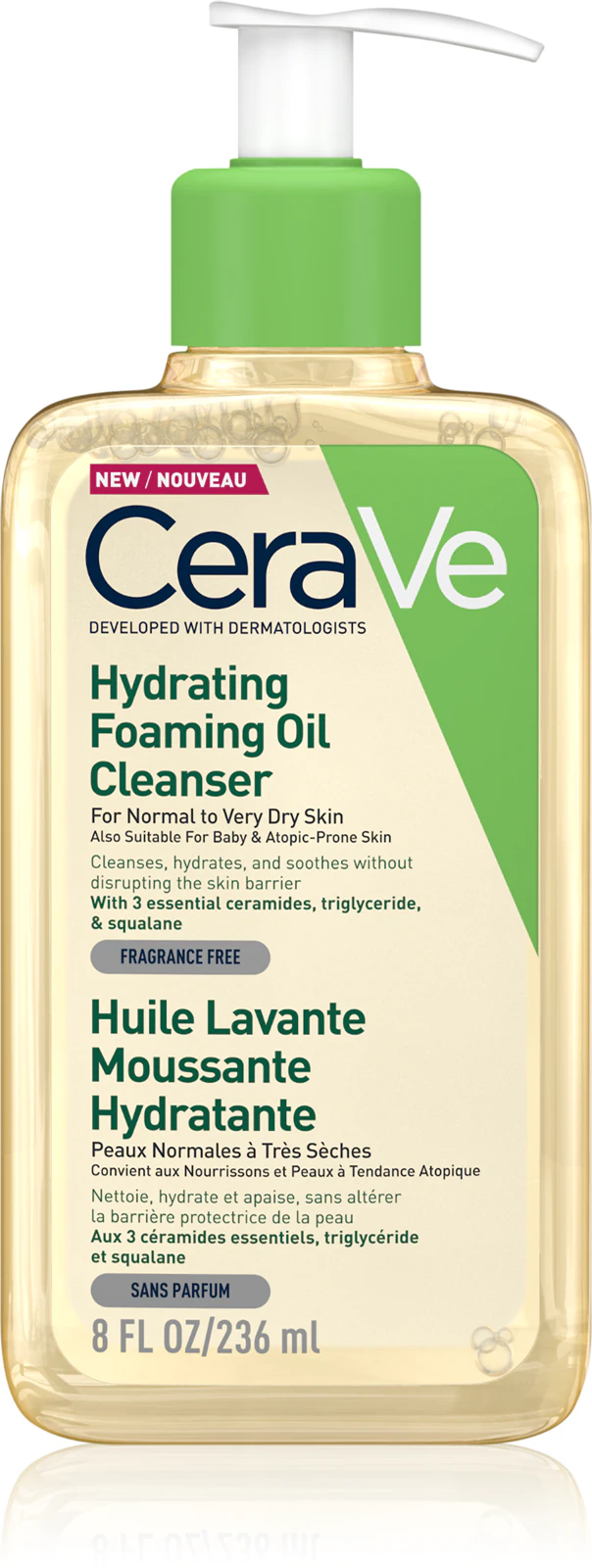 CeraVe Čistiaci olej so skvalanom, pre normálnu až veľmi suchú pokožku, 236 ml, poškodený aplikátor