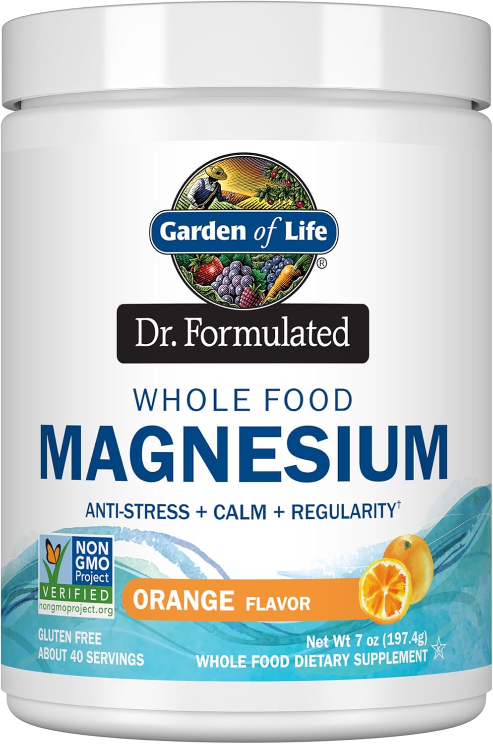 Garden of Life Dr. Formulated celozrnný horčíkový prášok 197,4 g - pomarančový Exp.: 05/2026