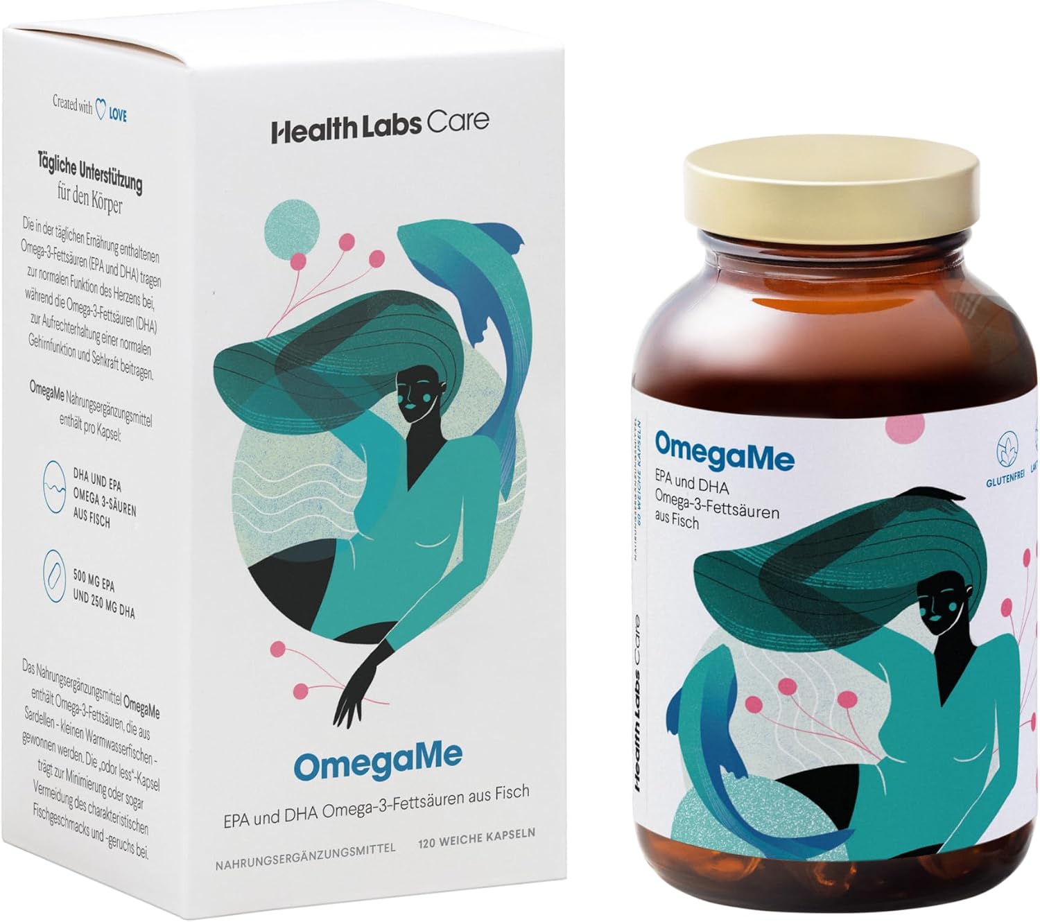 Health Labs Care Omega 3 kapsuly s vysokou dávkou 1000 mg rybieho oleja 120 kapsúl Exp.: 04/2026