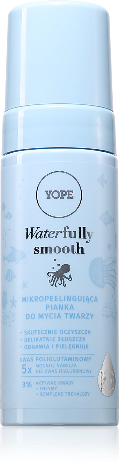 Yope Waterfully Smooth Foam exfoliačná čistiaca pena na tvár 150 ml (poškodený aplikátor)