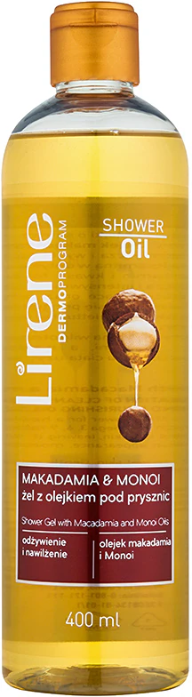 Lirene Shower Oil Makadamia and Monoi sprchový olej s hydratačným účinkom 400 ml (poškodený aplikátor)