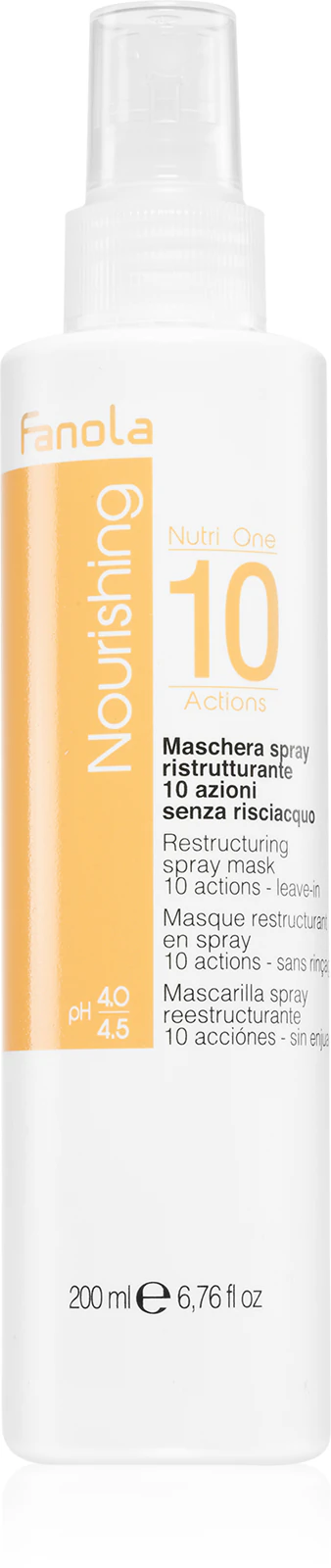 Fanola Nourishing bezoplachový sprej pre výživu a hydratáciu vlasov 200 ml, (poškodený aplikátor)