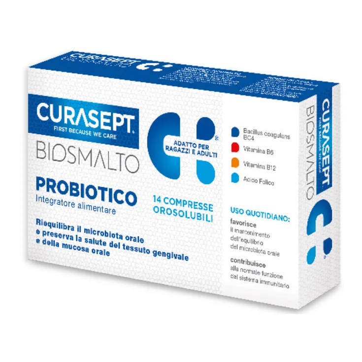 Curasept Biosmalto Probiotico – probiotiká pre ústnu dutinu, 14 tabliet / EXP.: 01/2026 /