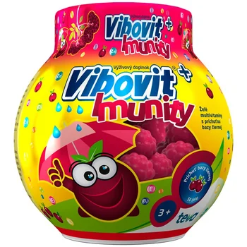 Vibovit Junior – multivitamínový výživový doplnok pre deti s malinovou príchuťou EXP.: 01/2026