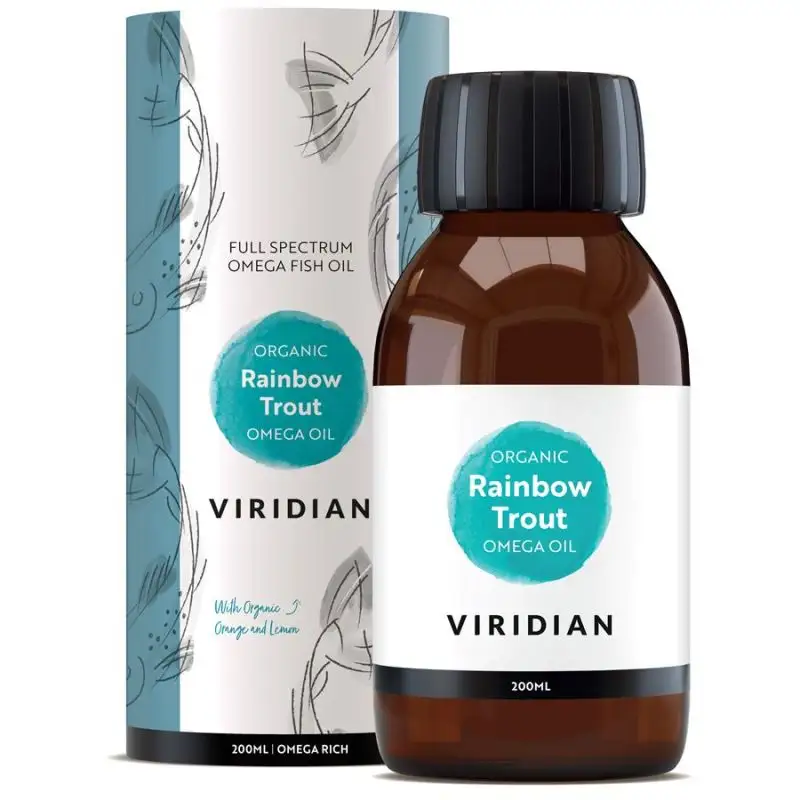 Viridian Organic Rainbow Trout Omega Oil – BIO rybí olej z pstruha dúhového / EXP.: 01/2026/
