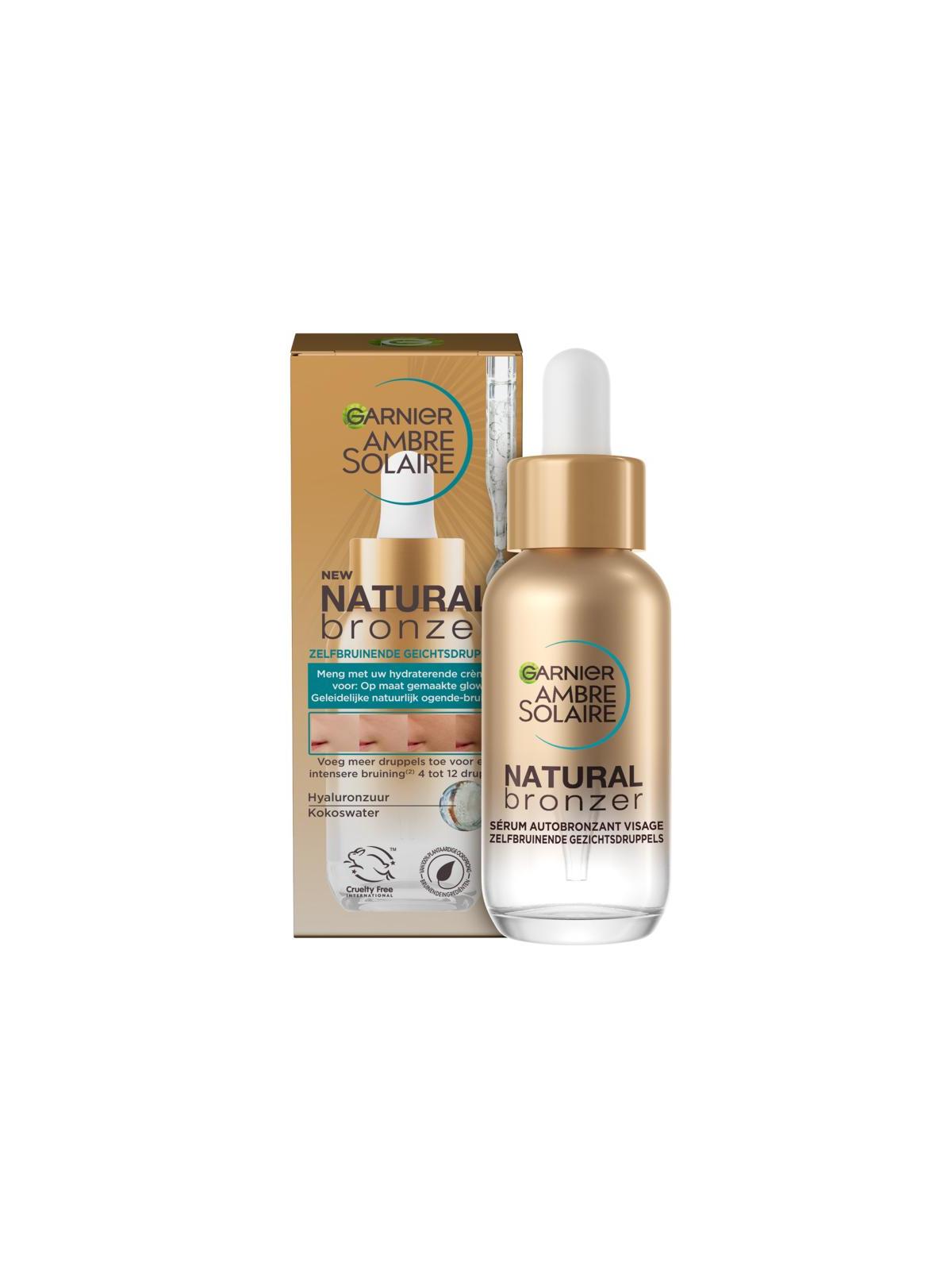 Garnier Ambre Solaire Natural Bronzer samoopaľovacie kvapky na tvár 30 ml