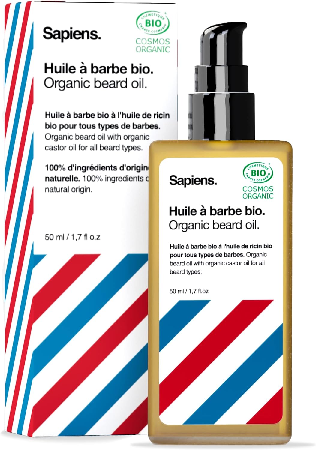 SAPIENS Huile a barbe bio,Organický olej na bradu 50ml