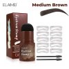 elaimei eyebrow stamp shaping kit powder stencil makeup set one step shape brow medium brown 8459578 01