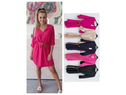 Dámská tunika s koženým páskem