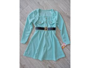 Šaty s páskem Tyrkys