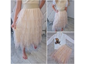 Dívčí tylová sukně béž