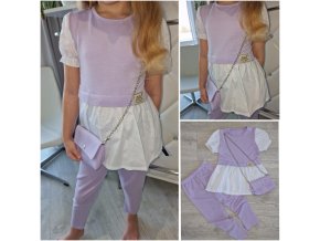 Dívčí souprava s kabelkou fiolet