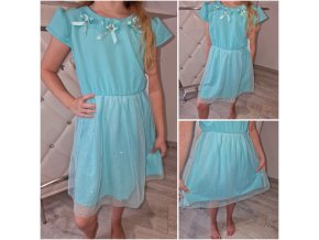 Tyrkysové šaty Diamant tyl